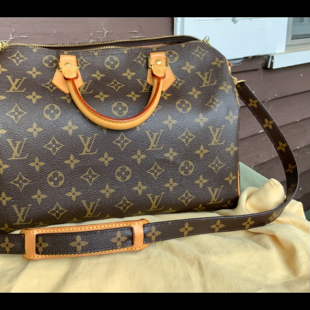 Authentic Louis Vuitton Speedy Bandolier 30 With Adjustable Monogram Strap EXC.